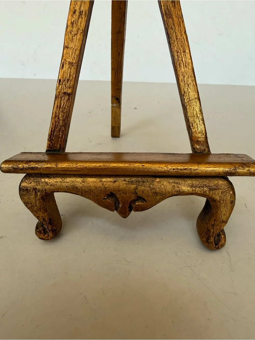 Vintage MCM Miniature Gold Gilt Easel 8.5” x 5” Made in Taiwan Republic of China